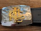 Nieuwe Zwarte dames riem Gold Logo RL, 38-40/Medium/85cm, 80 tot 90 cm, Verzenden, Nieuw, Tailleriem