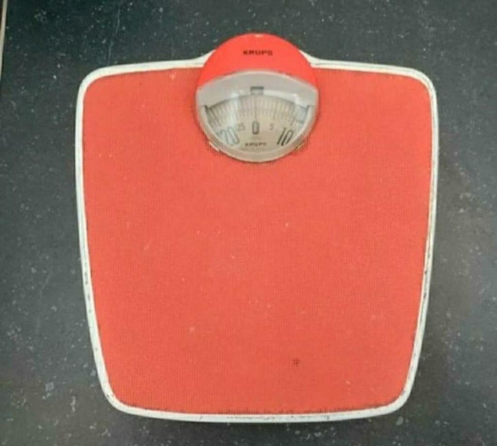Weegschaal,RETRO,Oranje,KRUPS,1960,analoog,gewicht,kg,Retro, Ophalen of Verzenden, Gebruikt, Overige typen