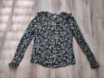 Prachtige zwarte blouse met groene panterprint van EDC, XS., Zwart, Ophalen of Verzenden, Onb, EDC