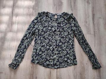 Prachtige zwarte blouse met groene panterprint van EDC, XS. beschikbaar voor biedingen