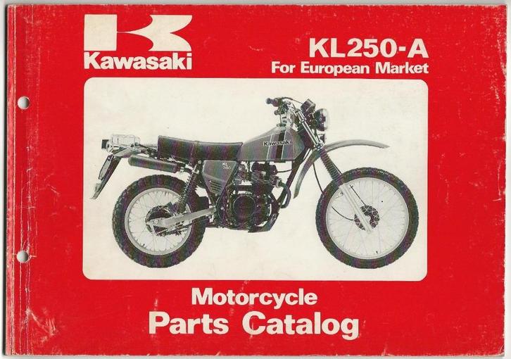 Kawasaki KL250 A parts list (1847z) motor, Motoren, Handleidingen en Instructieboekjes, Kawasaki, Ophalen of Verzenden