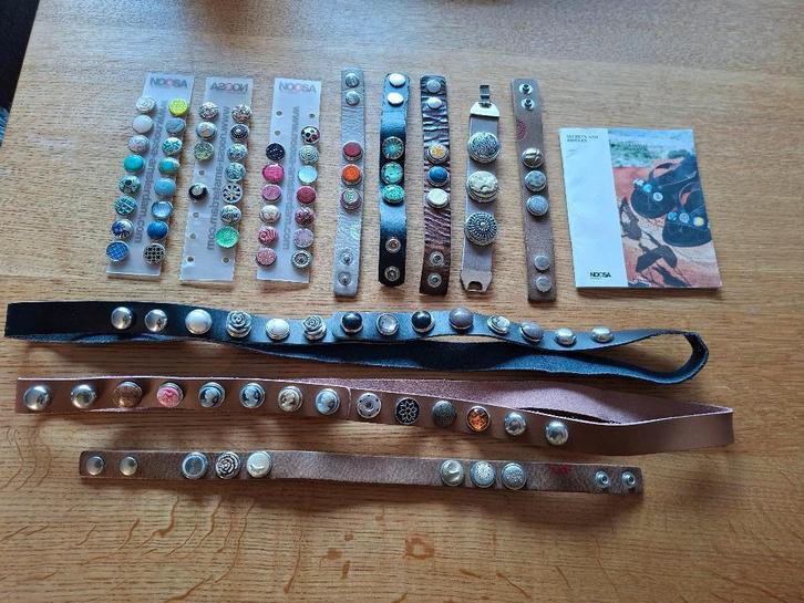 noosa  sieraden met chunks, Sieraden, Tassen en Uiterlijk, Armbanden, Zo goed als nieuw, Leer, Overige kleuren, Ophalen of Verzenden