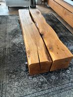 Massief Eiken Salontafel - Zeer Zwaar!, Huis en Inrichting, Tafels | Salontafels, Ophalen, Gebruikt, 50 tot 75 cm, Eikenhout