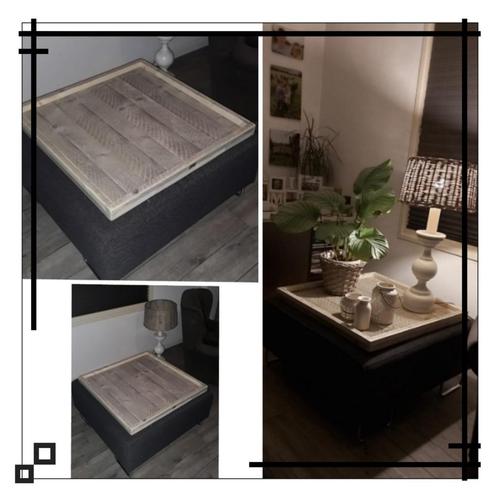 Hocker plateau steigerhout. Extra tafel NIEUW, Huis en Inrichting, Tafels | Bijzettafels, Nieuw, Hout, Ophalen of Verzenden