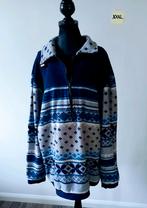 Trui. Fleece vest. Blauw met patroon. Met halve rits. XXXL, Kleding | Dames, Grote Maten, Ophalen of Verzenden, Zo goed als nieuw