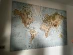 Wereldkaart op Canvas - Mooie Decoratie!, Huis en Inrichting, Woonaccessoires | Schilderijen, Tekeningen en Foto's, Ophalen, 125 cm of meer