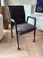 Moderne eetkamerstoelen met wieltjes - set van 6, Huis en Inrichting, Stoelen, Ophalen, Bruin, Zo goed als nieuw, Vier