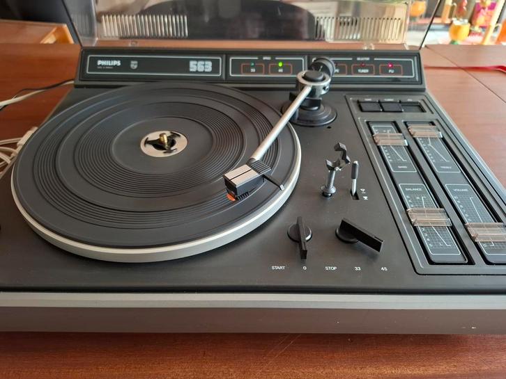 Philips 563 Platenspeler - Vintage, Audio, Tv en Foto, Platenspelers, Gebruikt, Platenspeler, Philips, Pitch-regelaar, Automatisch