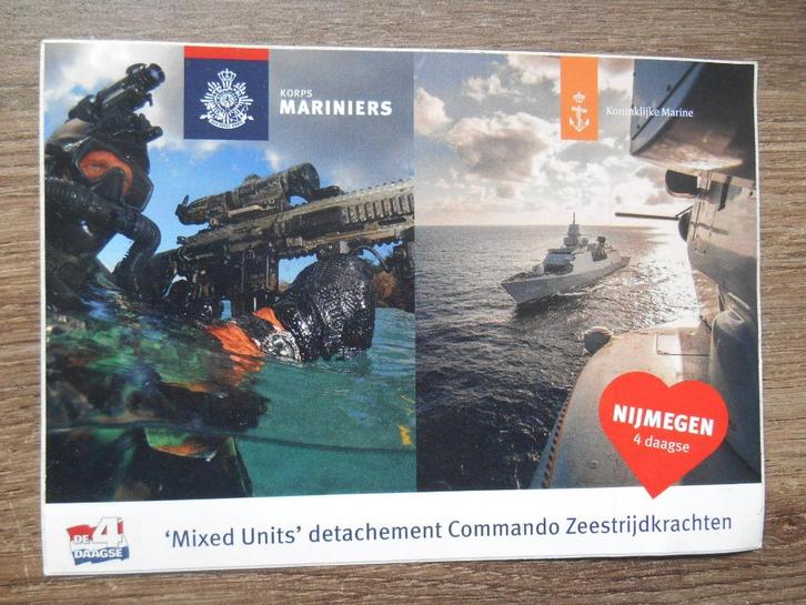 Vierdaagse sticker Korps Mariniers en Koninklijke Marine, Verzamelen, Militaria | Algemeen, Marine, Overige typen, Nederland, Ophalen of Verzenden