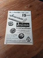 Advertentie van de Jong chocolade Wormerveer heerlijk 1954, Verzamelen, Ophalen of Verzenden, Zo goed als nieuw, Overige typen