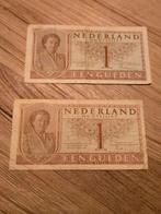 2x 1 Gulden Biljet 1949 - Wilhelmina, Postzegels en Munten, Ophalen of Verzenden, 1 gulden, Los biljet