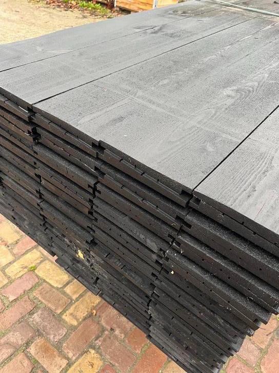 Zweeds rabat zwart, Doe-het-zelf en Verbouw, Hout en Planken, Nieuw, Plank, Grenen, 300 cm of meer, Minder dan 25 mm, Ophalen