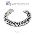 Rvs armband "Safi" 21 cm heren en dames sieraad RVS zilver., Sieraden, Tassen en Uiterlijk, Nieuw, Staal, Ophalen of Verzenden