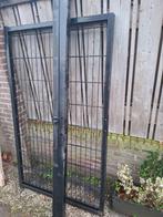Zwart gecoat DSM poortje 105x175cm met palen en sluitwerk, Tuin en Terras, Ophalen, Met poort, Nieuw, Dubbelstaafmat hekwerk