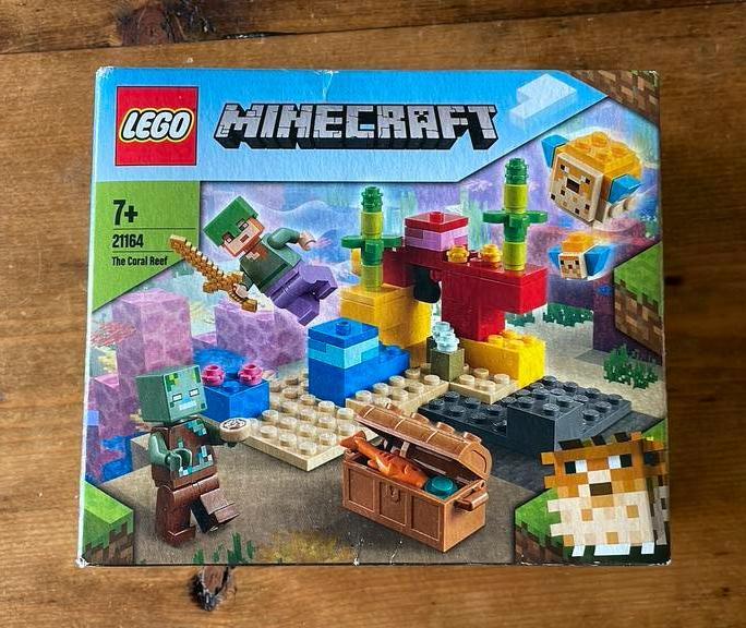 Lego Minecraft 21164 het koraalrif, Kinderen en Baby's, Speelgoed | Duplo en Lego, Zo goed als nieuw, Lego, Complete set, Ophalen of Verzenden