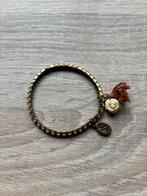 BIBA armband goud wit steentjes en roos, Sieraden, Tassen en Uiterlijk, Armbanden, Ophalen of Verzenden, Zo goed als nieuw, Overige materialen