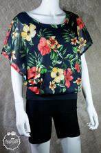 Blouse met boord zwart met bloemen print maat XS nieuw, Overige kleuren, Gerards broekenkraam, Nieuw, Ophalen of Verzenden