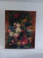 Papier/linnen/doek Bloemen in warme kleuren (125x100), Ophalen