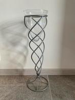 Vaas van glas en metaal, Huis en Inrichting, Woonaccessoires | Vazen, Ophalen, Gebruikt, Overige kleuren, 50 tot 75 cm