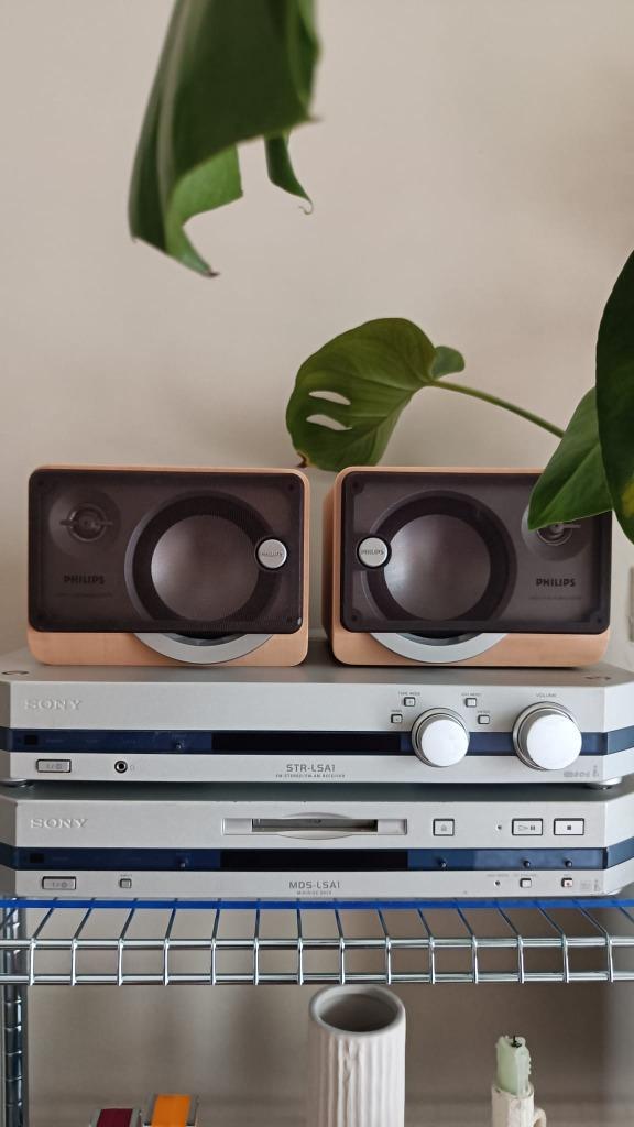 Sony Lissa MDS-LSA1 MiniDisc & STR-LSA1 Stereo Receiver HIFI, Audio, Tv en Foto, Stereo-sets, Gebruikt, Tuner of Radio, Speakers