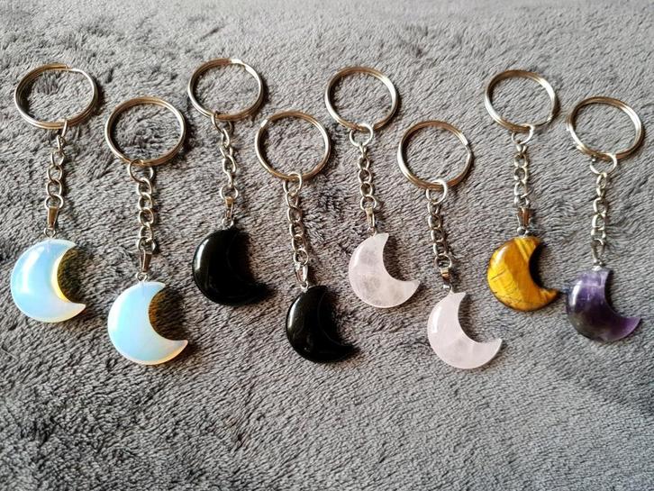 Diverse Edelsteen Maan Sleutelhangers., Sieraden, Tassen en Uiterlijk, Edelstenen, Zo goed als nieuw, Ophalen of Verzenden