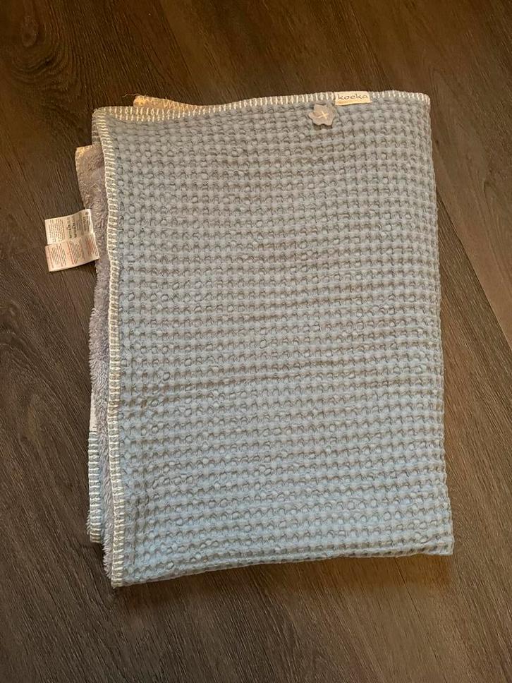 Koeka Wafel Deken Baby Blauw - 1.9 TOG, Kinderen en Baby's, Dekens, Slaapzakjes en Inbakerproducten, Zo goed als nieuw, Deken