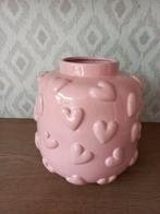 Grote roze vaas met hartjes erop., Huis en Inrichting, Woonaccessoires | Vazen, Overige kleuren, Nieuw, Ophalen of Verzenden, Glas