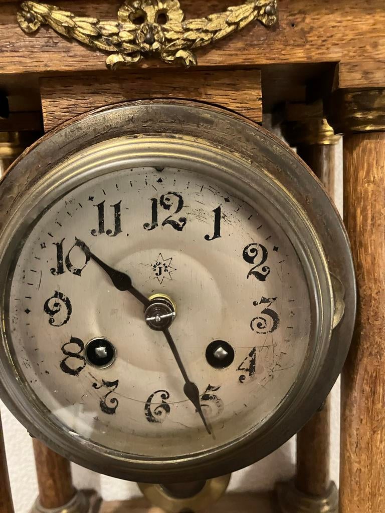 Antieke Junghans Tempelklok / Pendule ca. 1900 - Werkend, Ophalen of Verzenden