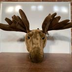 Prachtige stoffen eland hert hoofd muurdecoratie, Ophalen of Verzenden, Zo goed als nieuw, Wanddecoratie