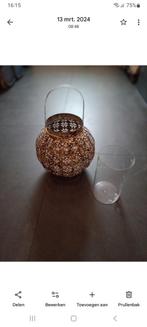 Decoratieve windlicht met Metaal/Glas, Huis en Inrichting, Woonaccessoires | Kandelaars en Kaarsen, Ophalen, Metaal, Minder dan 25 cm