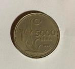 5000 lira Turkije 1992, Postzegels en Munten, Ophalen of Verzenden, Overige landen