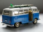 Modelauto Volkswagen bus T1 Transsporter + Surfboard 1:24, Nieuw, Welly, Ophalen of Verzenden, Bus of Vrachtwagen