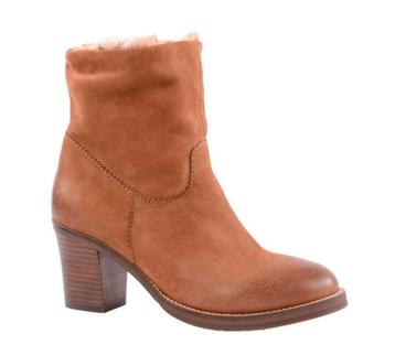 Sacha leren enkellaarsjes, maat 37, bontvoering beschikbaar voor biedingen