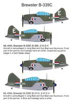 1/32 decals (uit FD32-008) Brewster B-339C Buffalo ML-KNIL, Hobby en Vrije tijd, Modelbouw | Vliegtuigen en Helikopters, Overige merken