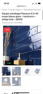 Equipe wandtegel Manacor 6,540 ocean blauw glans, Ophalen, Nieuw, Minder dan 20 cm, 20 tot 40 cm