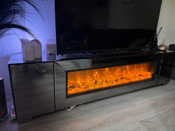 Glazen TV Meubel Eric Kuster Stijl, Huis en Inrichting, Kasten | Televisiemeubels, Gebruikt, Minder dan 100 cm, 150 tot 200 cm