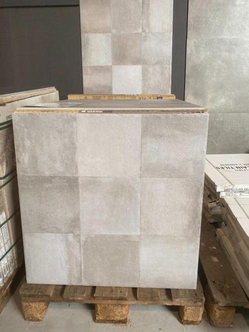 Restpartij actie tegel tegels 75 x 75 cm grijs geblokt, Doe-het-zelf en Verbouw, Tegels, Nieuw, Vloertegels, Keramiek, 60 cm of meer