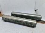 Minitrix 2 wagons: personen- en postwagon, Gebruikt, Gelijkstroom of Wisselstroom, Trix, Wagon