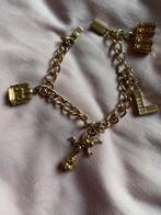 Bedelarmband verguld?20 cm met prachtig slot, Ophalen of Verzenden, Zo goed als nieuw, Goud