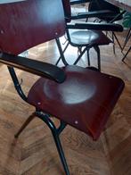 retro schoolstoel stapelbaar zwart bruin, Huis en Inrichting, Stoelen, Ophalen, Gebruikt, Zwart