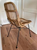 Rotan Stoel met Metalen Poten., Ophalen, Gebruikt, Bruin, Riet of Rotan