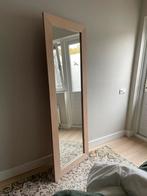 Grote Passpiegel - Massief Eiken, Witte Patina, Ophalen, Gebruikt, 150 tot 200 cm, Rechthoekig