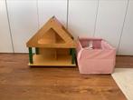 Houten poppenhuis inclusief inboedel, Kinderen en Baby's, Speelgoed | Poppenhuizen, Ophalen of Verzenden, Zo goed als nieuw
