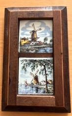 2 Hollandse tegeltjes in houten lijst, Ophalen of Verzenden