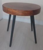 Houten Noten Bijzettafel - Massief Blad, Ophalen of Verzenden