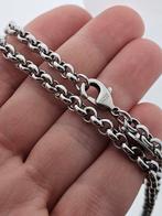 Stalen rolo schakelketting, Sieraden, Tassen en Uiterlijk, Kettingen, Ophalen of Verzenden, Nieuw, Zilver, Overige materialen