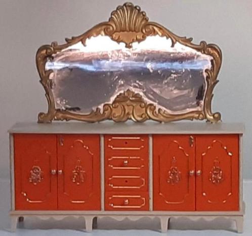 Vintage kast met spiegel jaren 80, Verzamelen, Poppenhuizen en Toebehoren, Gebruikt, Poppenhuis, Ophalen of Verzenden