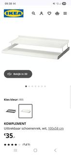 Schoenen systeem pax kast. KOMPLEMENT
Uittrekbaar, Ophalen, 50 tot 100 cm, Zo goed als nieuw, Minder dan 100 cm