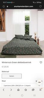 SNURK dekbedovertrek winternuts green 200x200/220, Ophalen of Verzenden, Zo goed als nieuw, Tweepersoons, Dekbedovertrek