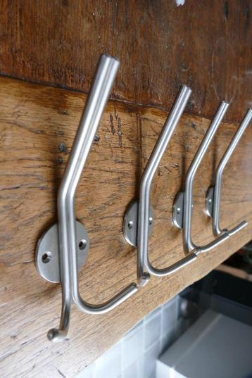 Kapstokhaken RVS – 4 stuks beschikbaar voor biedingen